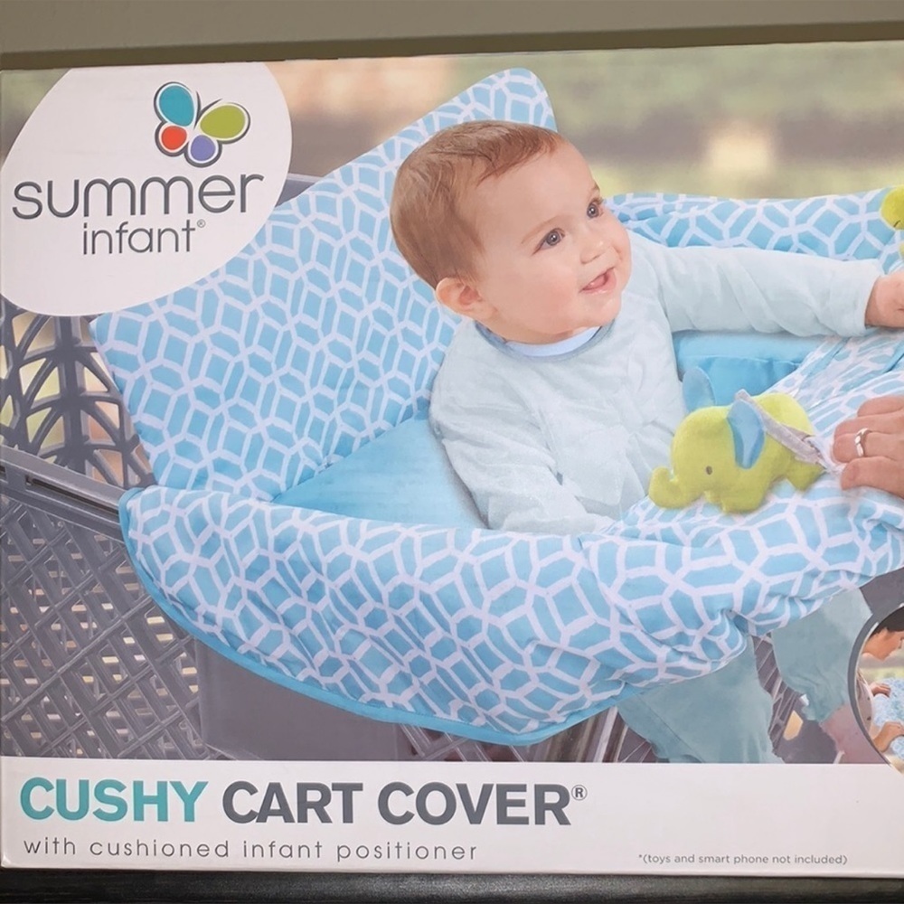 Summer Infant Cushy Cart Cover Blue White Diamonds w/out infant positioner
